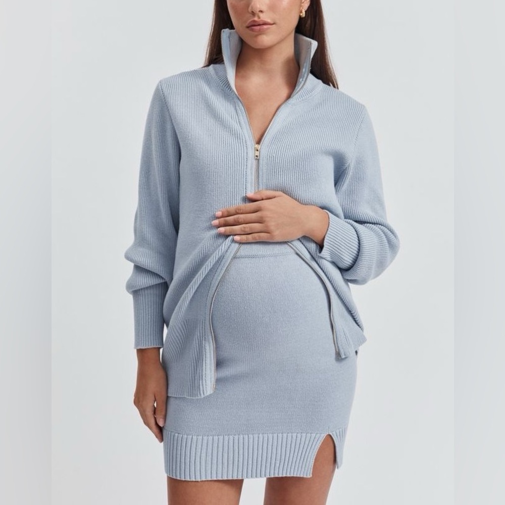 LEGOE - CARMELA JUMPER/CARDIGAN & KNIT MINI WITH SPLIT MATERNITY SET